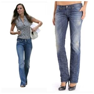 Vintage Y2K 90s Diesel Lowky Low Rise Stretch Straight Leg Denim Jeans Size 29